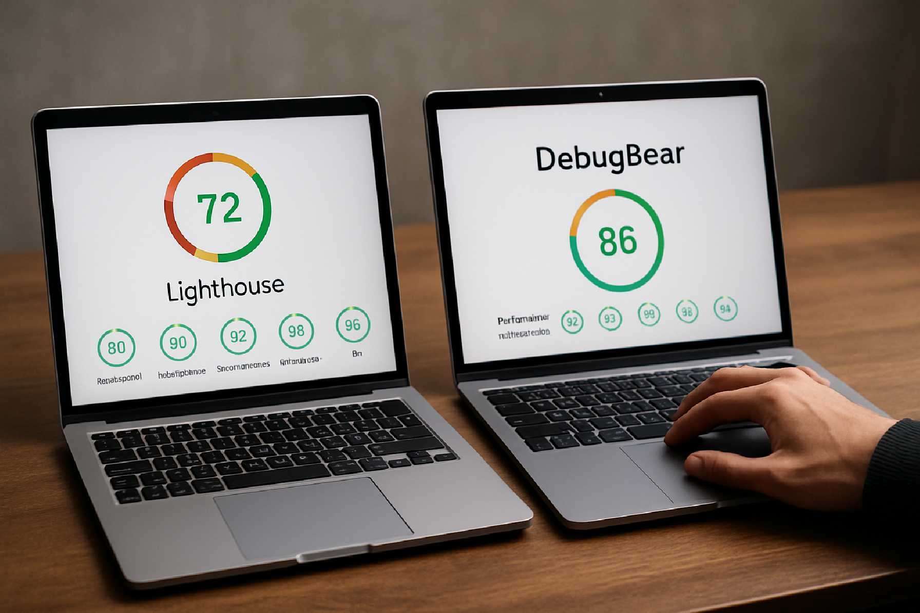 כלים לבחינת ביצועי אתר האינטרנט Lighthouse לעומת DebugBear